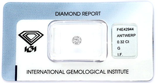 Foto 1 - Diamant 0,32ct IGI, Lupenrein G, 3 Mal Excellent, D5860