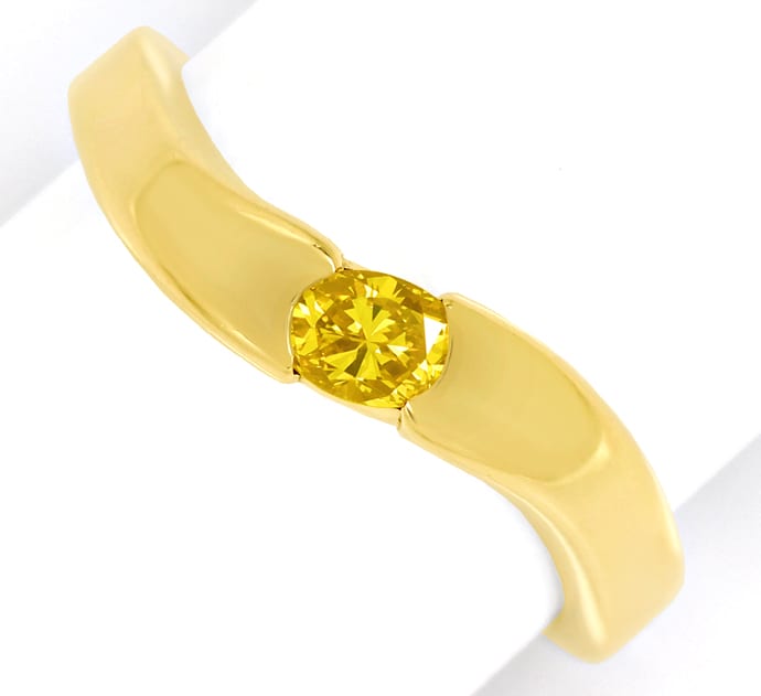Foto 2 - Goldgelber Diamant oval 0,22ct in geschwungenem Bandring, S2242