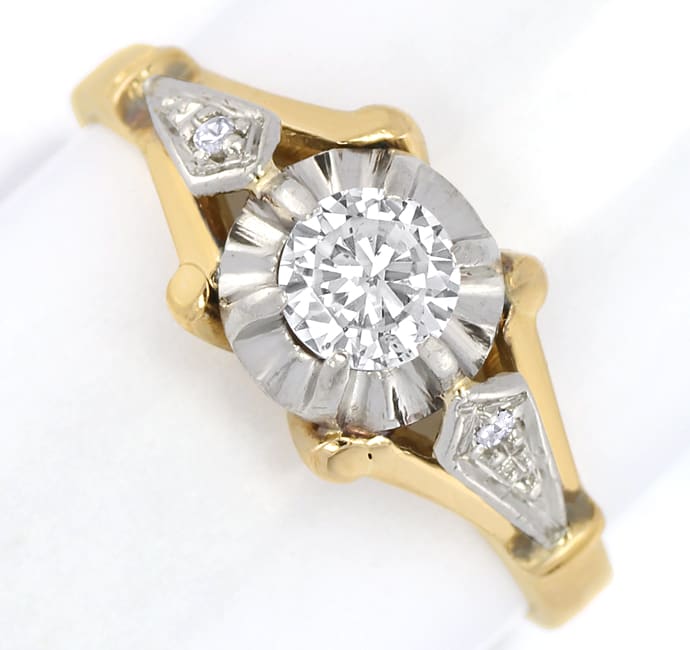 Foto 2 - Antiker Diamanten-Ring in Rotgold und Platin, S2669