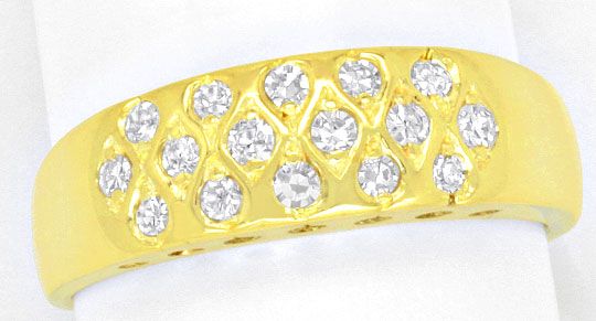 Foto 2 - Diamantenring Waben Muster 16 Diamanten 0,24ct Gelbgold, S4260