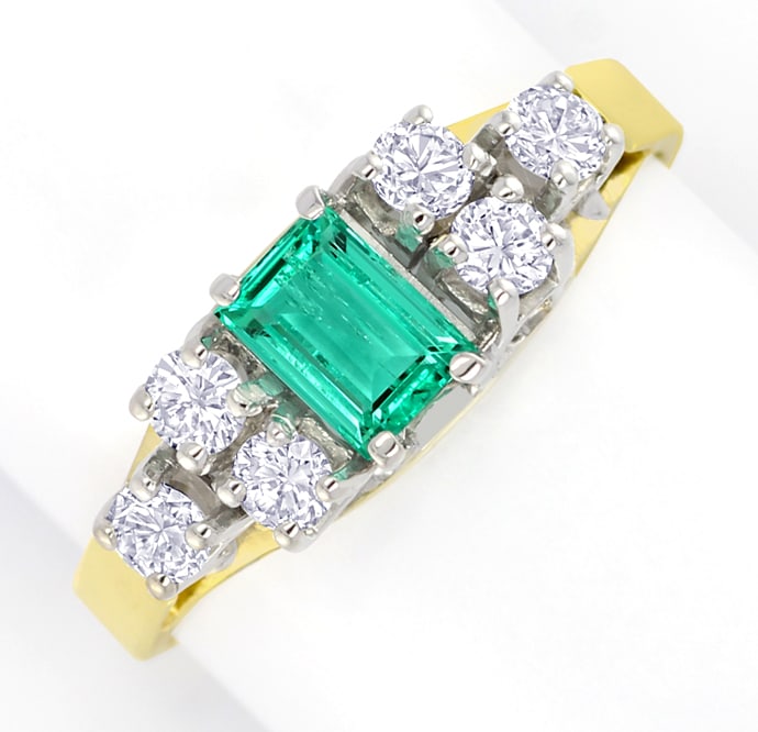 Foto 2 - Eleganter Diamanten-Ring mit Spitzen-Smaragd, S5500